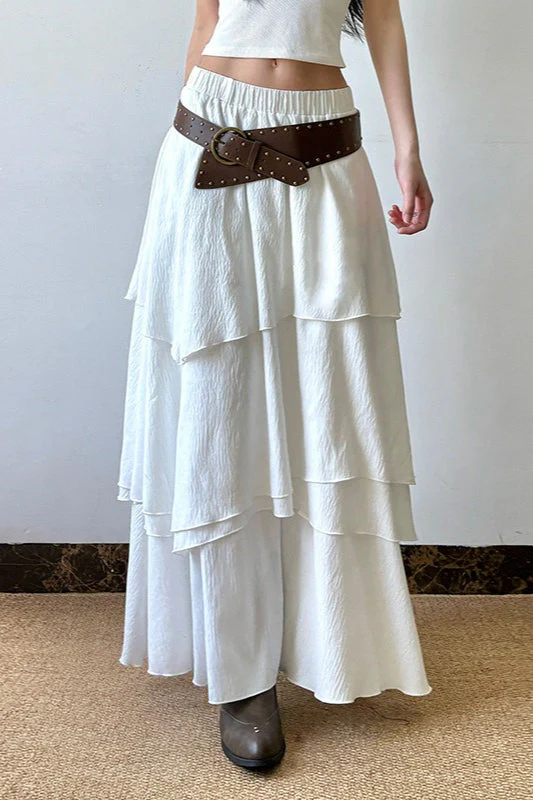 Low Waist Asymmetrical Maxi Skirt - Image 2