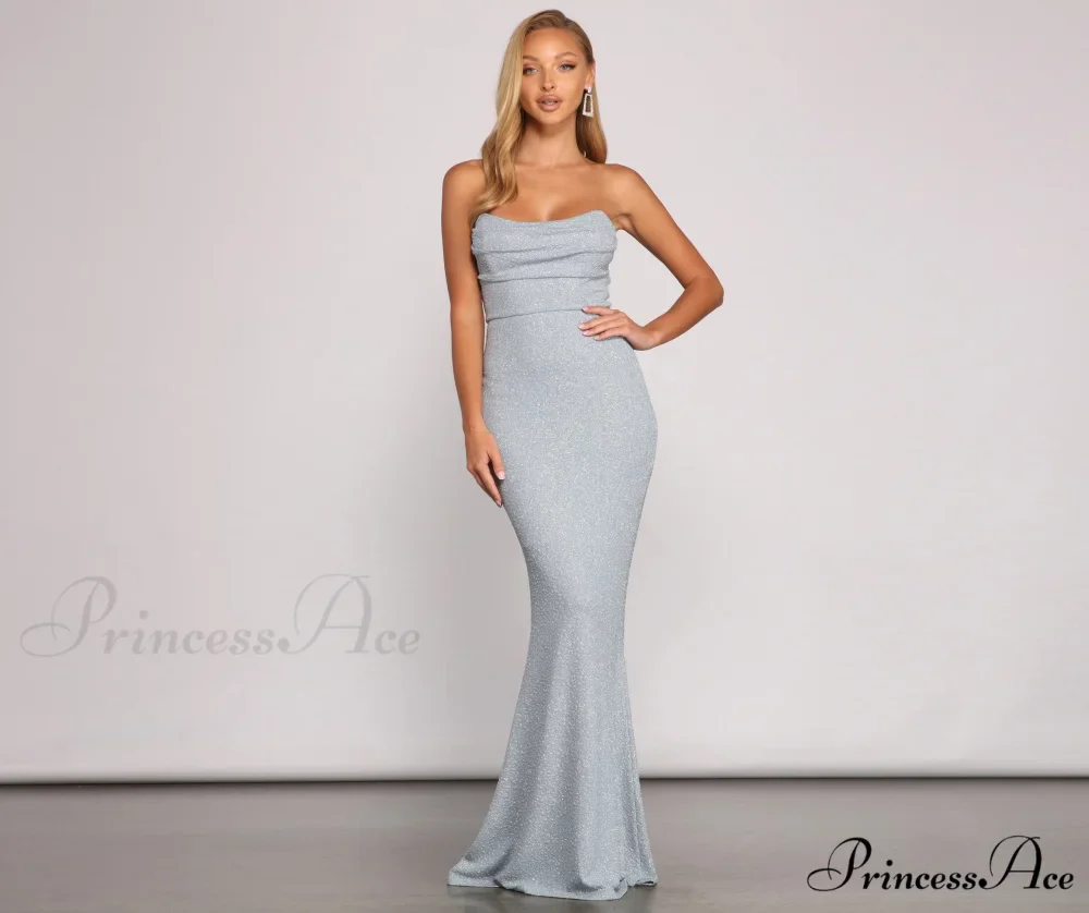 Everly Formal Sleeveless Charming Glitter Mermaid Dress