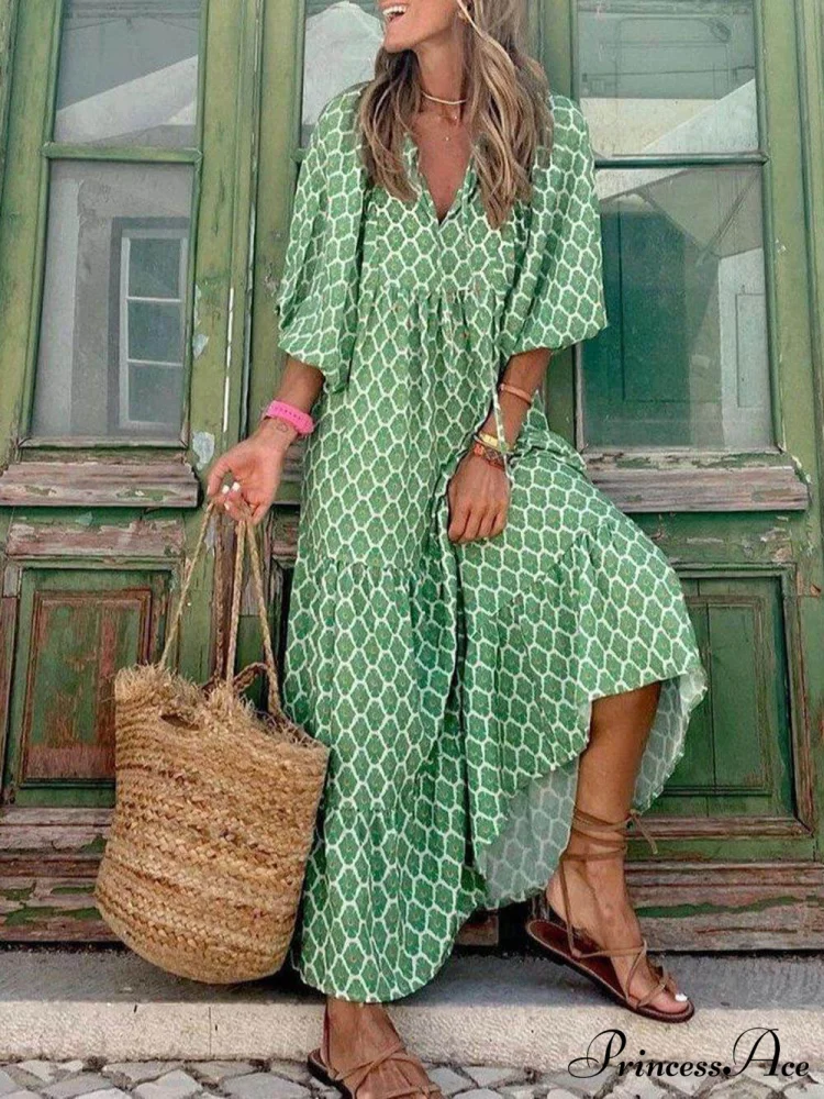 Bohemian Printed Stylish Maxi Dress
