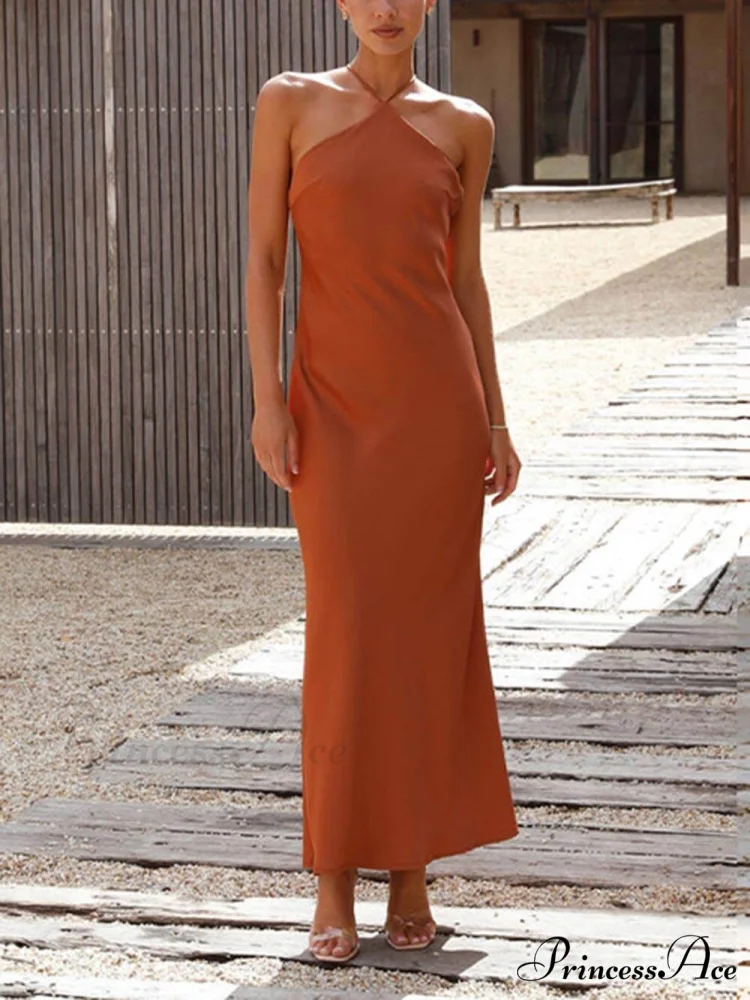 Unique Neckless Stylish Backless Maxi Dresses