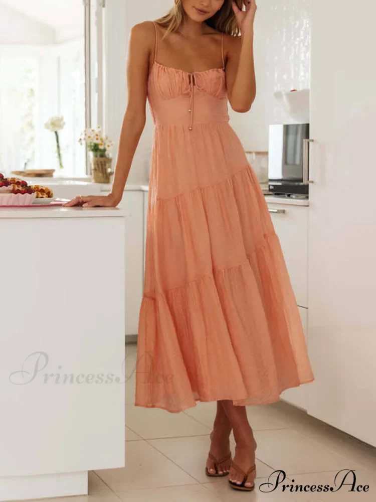 Backless Lace-Up Sleeveless Charming Patchwork Slip Dress - Image 6