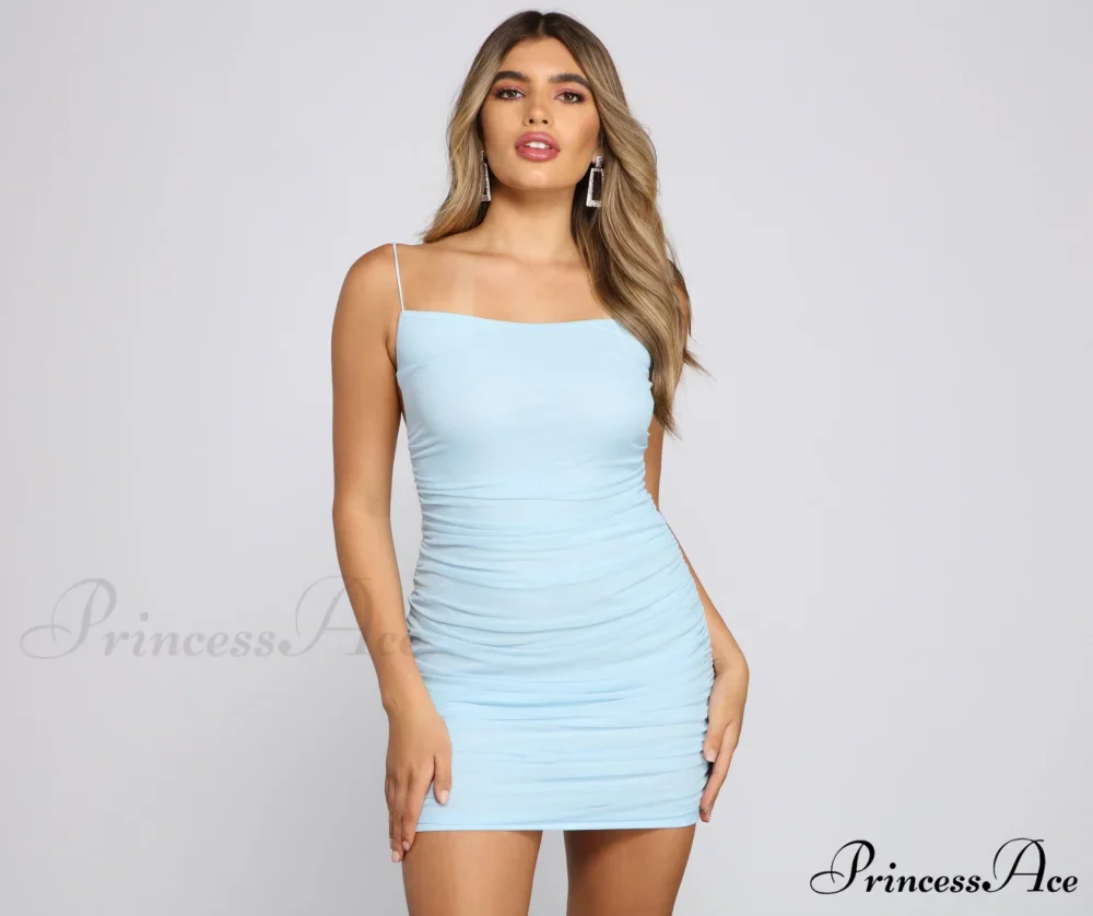 Daring Beauty Stylish Ruched Mini Dress