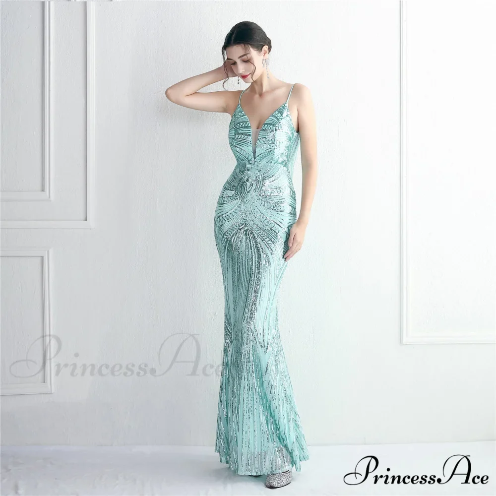 Edlyn Sequin Laceup Charming Mermaid Formal Dress - Image 2