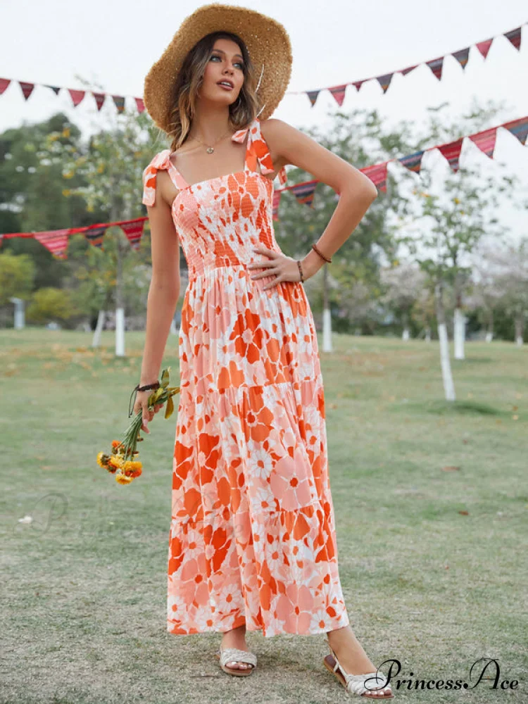 Gown Flowered Long for Resort Women - Image 4