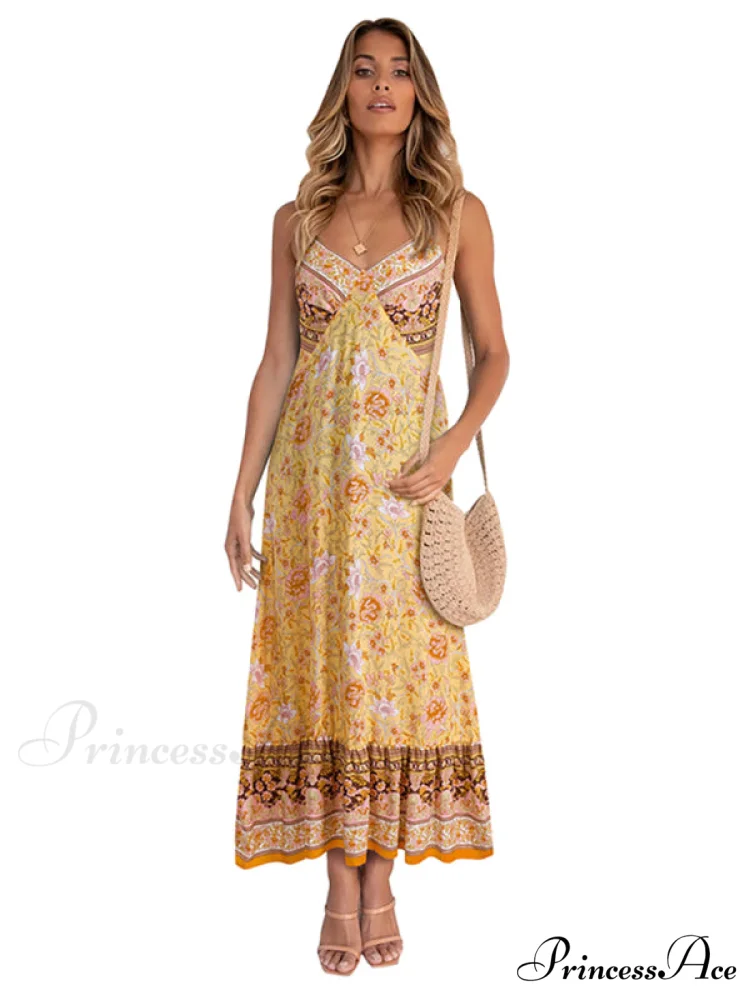for Suspender Gown Flowered Bohemian Women - Image 12
