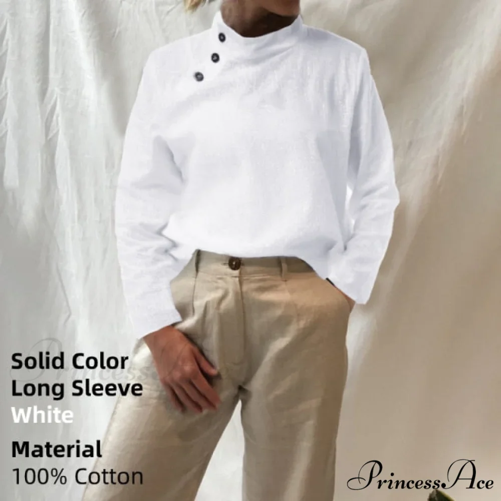 Solid Cotton Size Loose Blouses Stylish Plus Women Blusas Linen Arm Brief Tops Casual Tunic Warm-Season Femme - Image 16