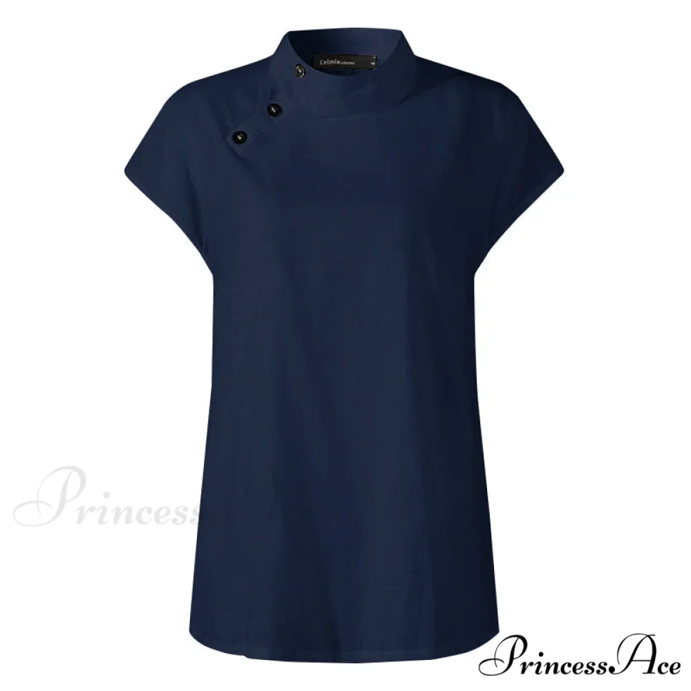 Solid Cotton Size Loose Blouses Stylish Plus Women Blusas Linen Arm Brief Tops Casual Tunic Warm-Season Femme - Image 19
