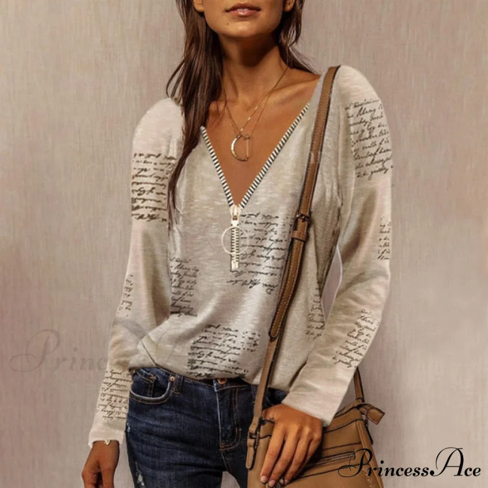 Neck Top Plus Women's - T-Shirt Warm-Season Loose V Arm - Patchwork Brief Size - Image 3