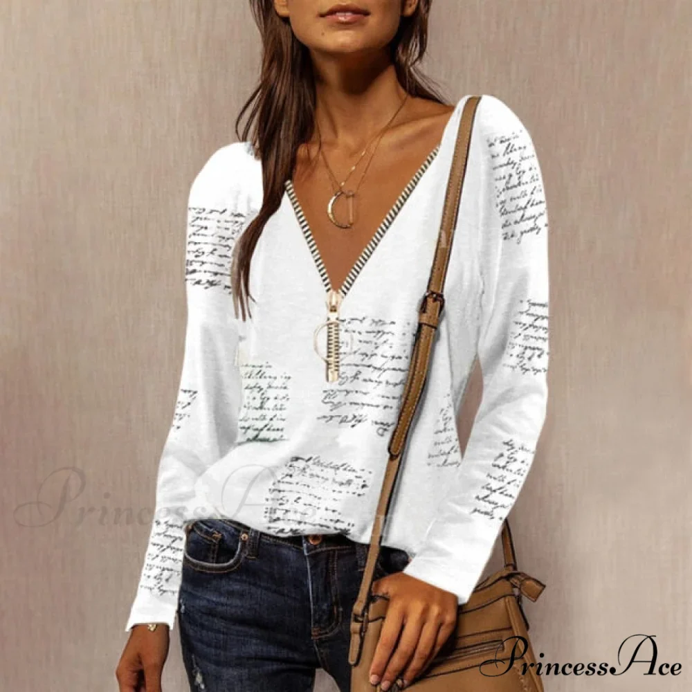 Neck Top Plus Women's - T-Shirt Warm-Season Loose V Arm - Patchwork Brief Size - Image 5