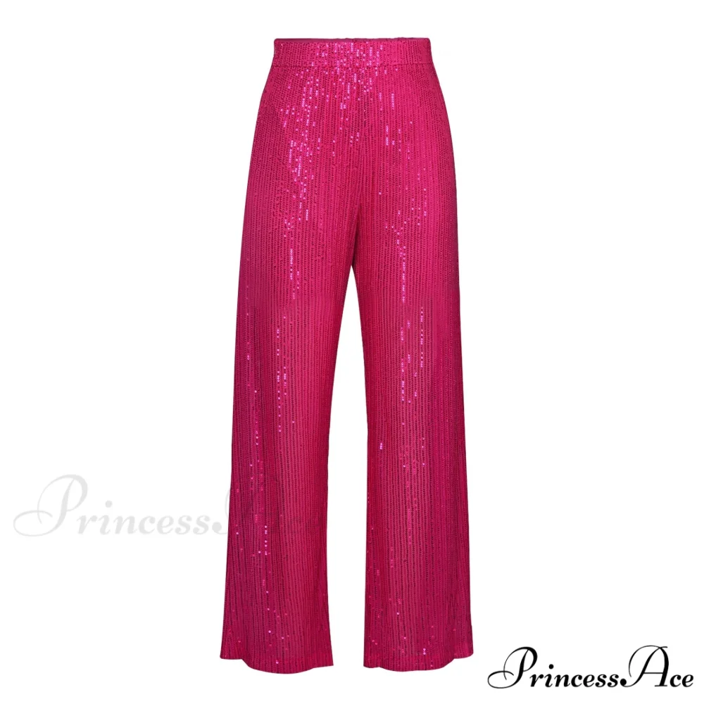 Top Sequin Blouse Sparkly and Pants Women Party Blouse Set Suit Two-Piece for - Outfit - Image 9