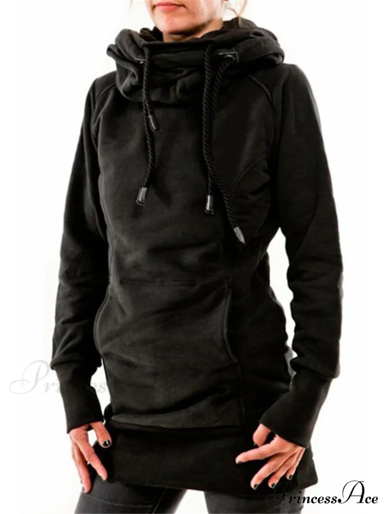 with and Front Hooded Pocket Fit Slim Sweatshirt Pullover Drawstring - Image 3