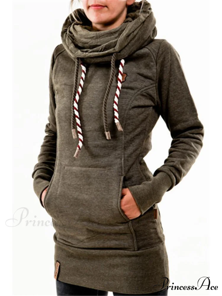 with and Front Hooded Pocket Fit Slim Sweatshirt Pullover Drawstring - Image 4