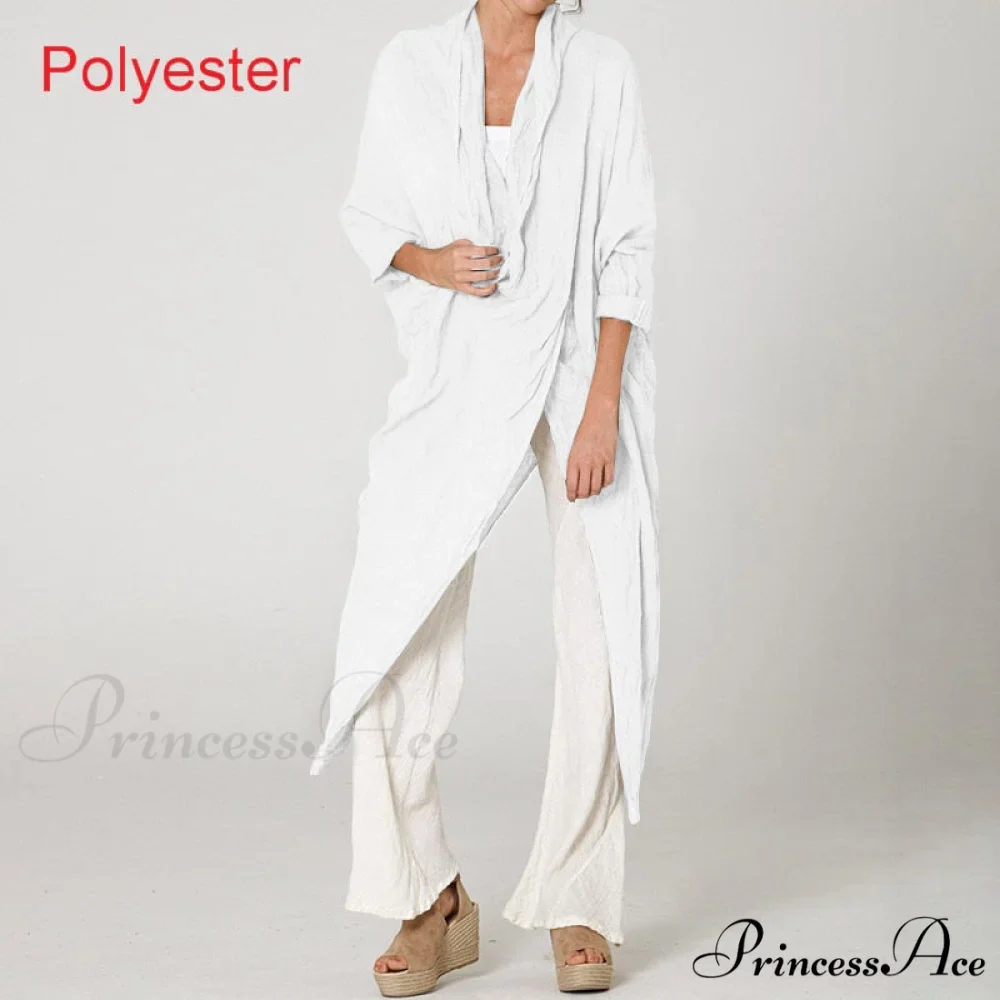 Women's Solid Asymmetrical and Neck - Cowl Fashion Warm-Season Top Vintage with Blouse Hem - Image 11