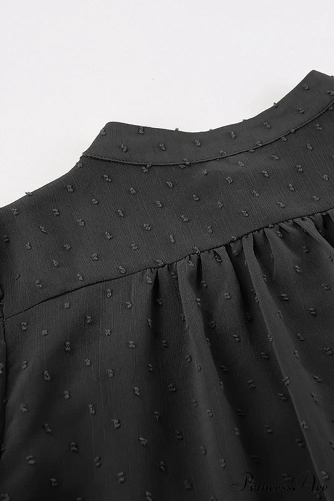 Elegant Neckline Mandarin - Flounce Blouse Solid 3 Color Options - Image 8