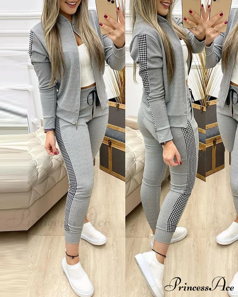 Sequin Paneled Casual Two Piece Set - Image 7
