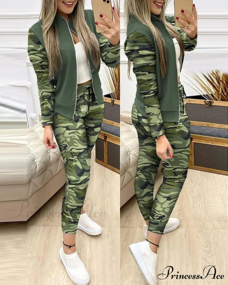 Sequin Paneled Casual Two Piece Set - Image 8