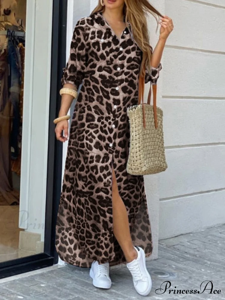 Coastal and Plaid Long Checked Gown with Button Sleeves Full-Length Detail - Image 5