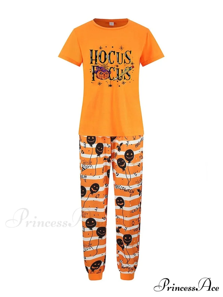 Casual Arm Letter T-shirt Pant Pajama Breathable Home Women's Black Brief Tee Animal Fall Neck Christmas Crew Set Warm-Season Comfort Halloween Polyester White - Image 3