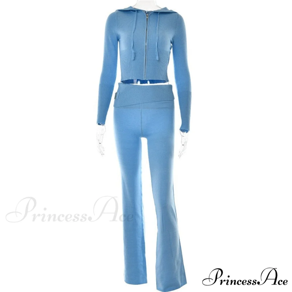 Solid Zipper Pant Hoodie Cardigan and Style Set Street Sweatshirt Women's Lace-up 2024 - Casual Suit - Image 4