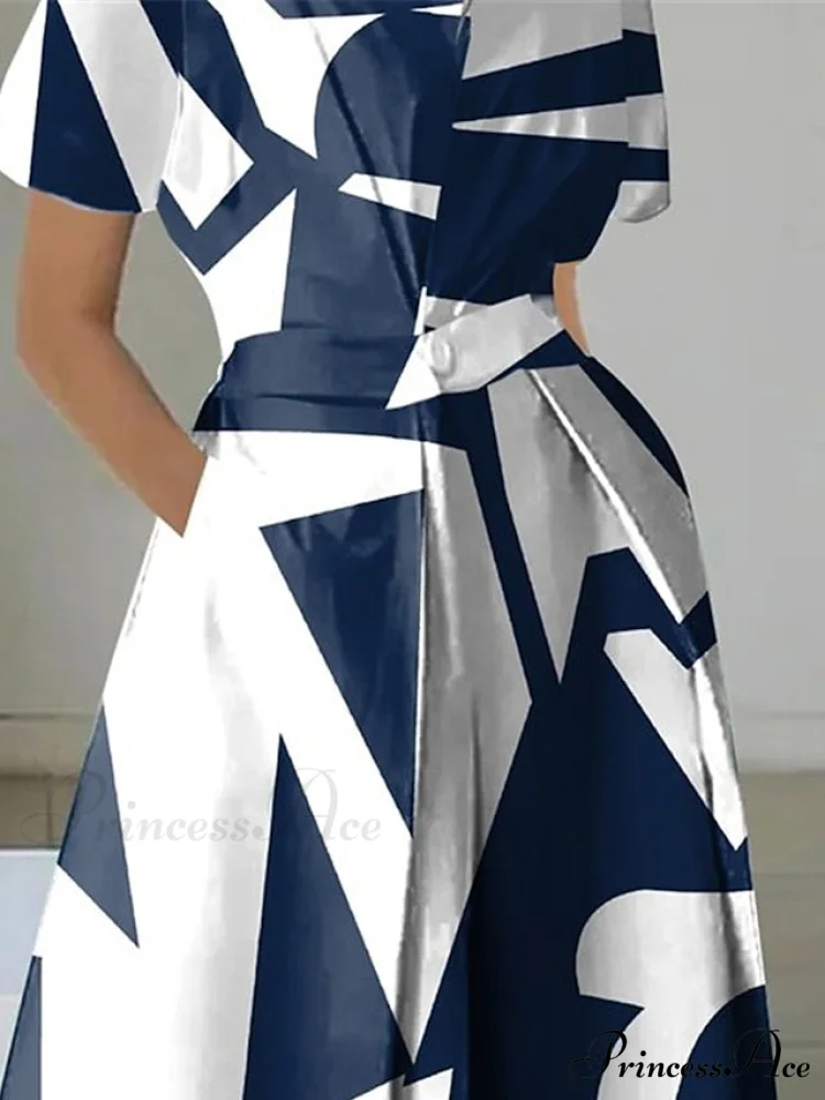 Women's Gown Neckline Button with Full-Length Casual and Blouse Pocket - Image 2
