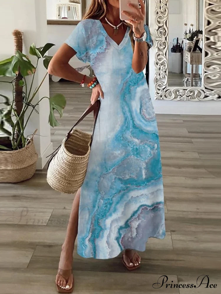 Brief Navy Gown M Fashion Design Black Warm-Season T Abstract Gown Blouse Arm Casual 2024 Full-Length Blue L Red Spring XL S XXL - Image 2