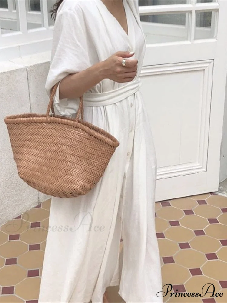 2024 Spring Linen Trendy Female Fashion Korean Sleeved Autumn Solid Blouse Gown Loose Folded Long Fitting Clothing - Image 3