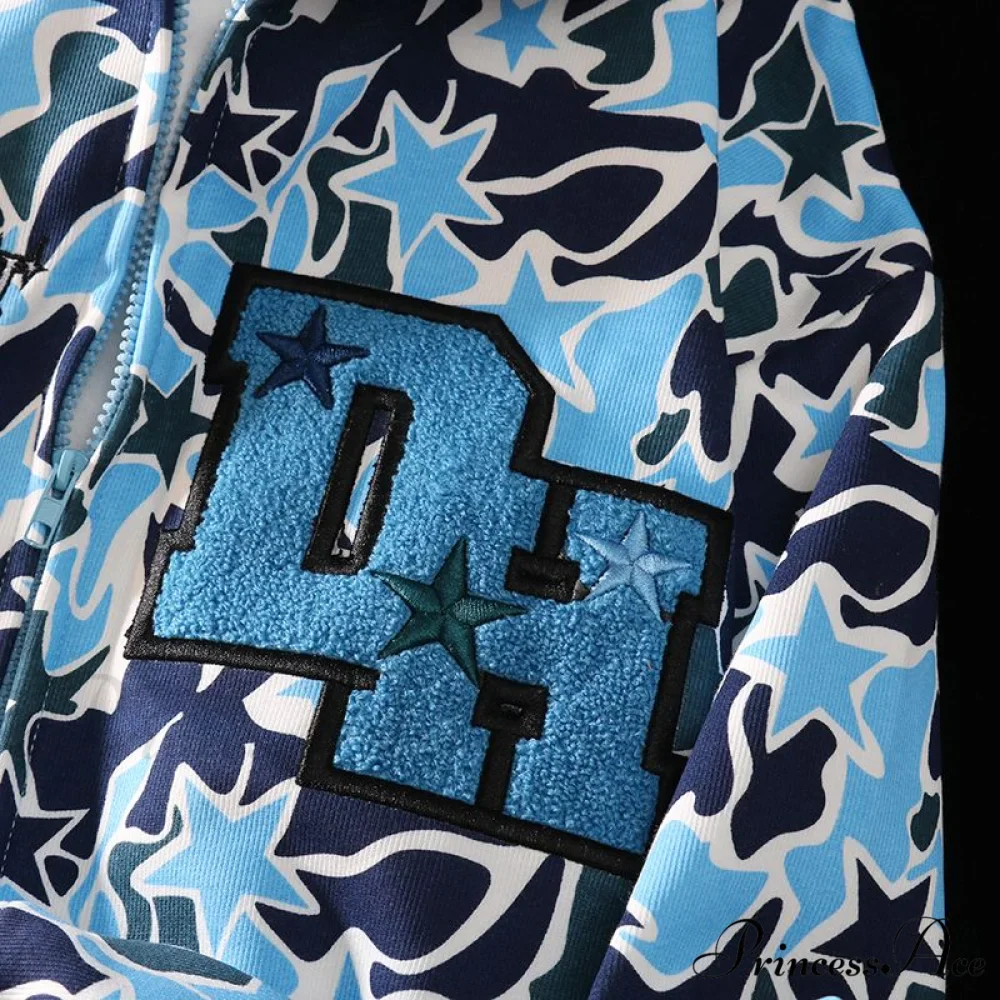 Y2k Hoodie Demon Streetwear Camouflage Up Embroidery Oversized Harajuku Zip Women - Image 2