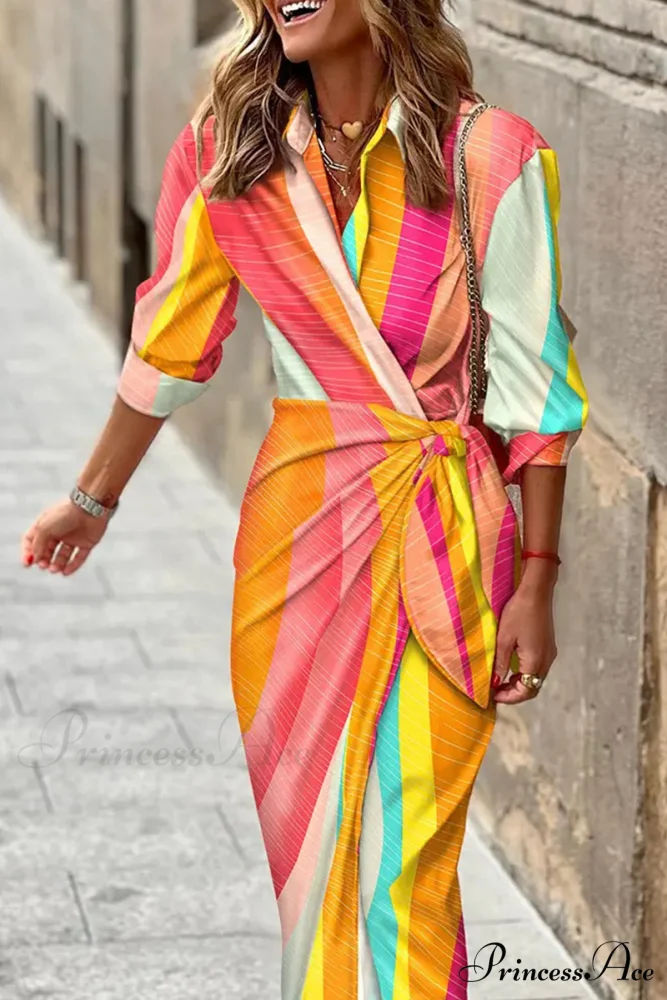 Fashion Blouse Patchwork Gown (9 Design colors) - Image 6