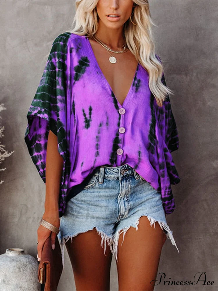 Female Arm Button Casual Top Batwing Loose Design Vintage Cardigan - Image 4