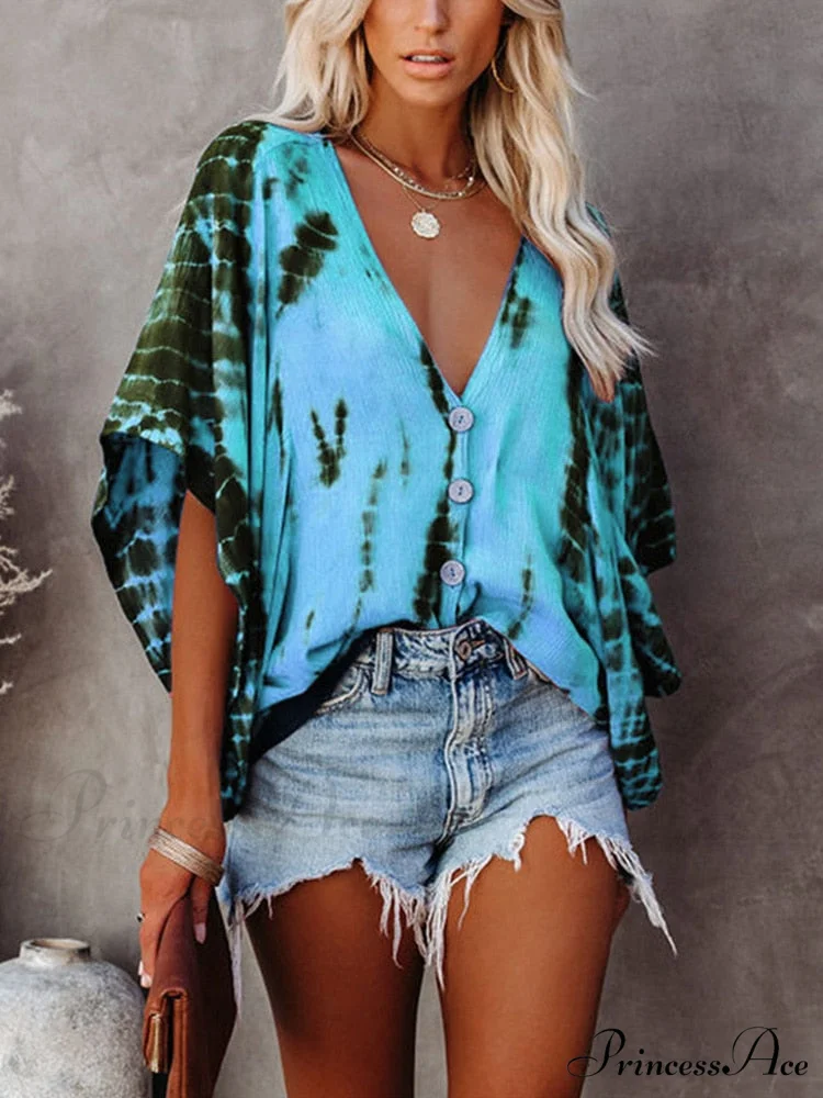 Female Arm Button Casual Top Batwing Loose Design Vintage Cardigan - Image 5