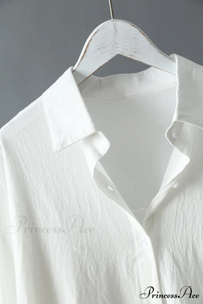 Women's Spring/Autumn Arm - Fit Blouse Loose Casual Gown with Long Buttons - Image 7