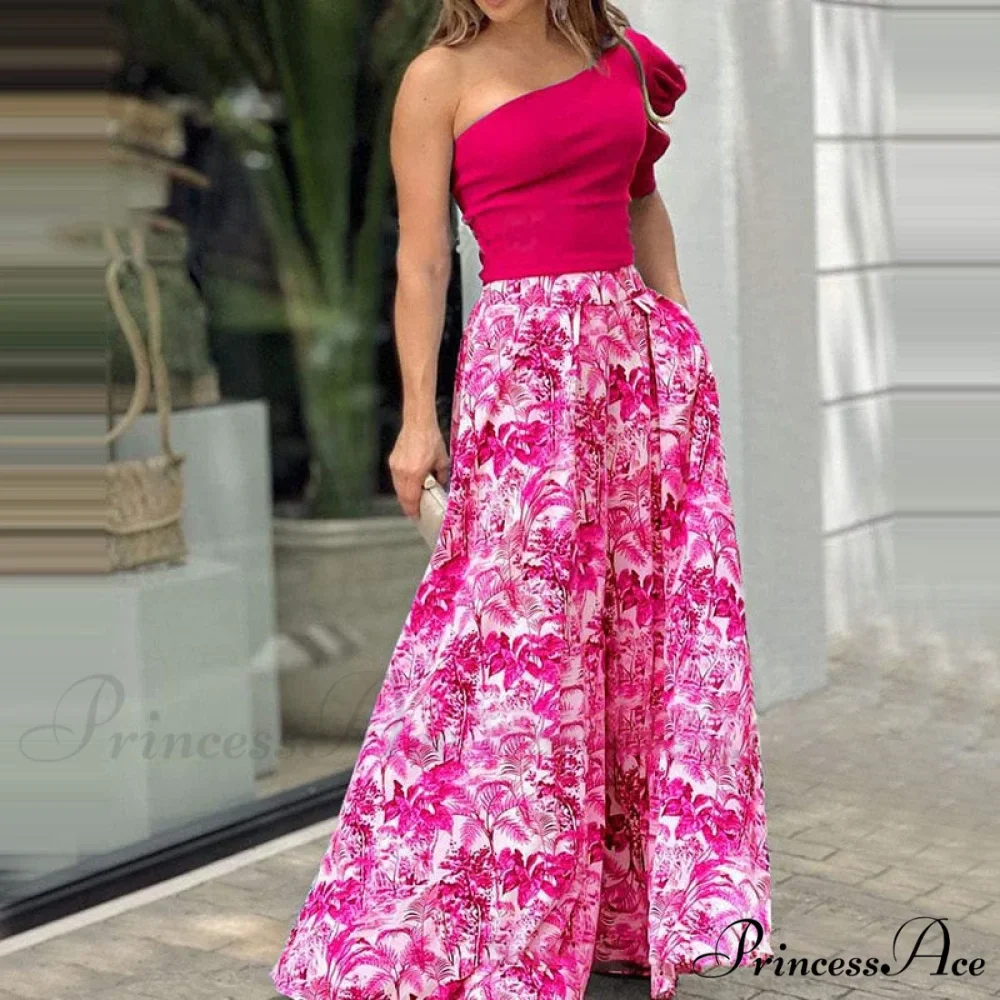 2024 Design Mid Warm-Season Autumn Wide Piece Suit Sets Arm Women's Flowered Two Blouse Casual Leg Pant 2pcs Set - Image 14