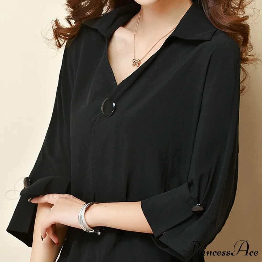 Warm-Season Tee Plus Chiffon Size Women's Top - Image 2