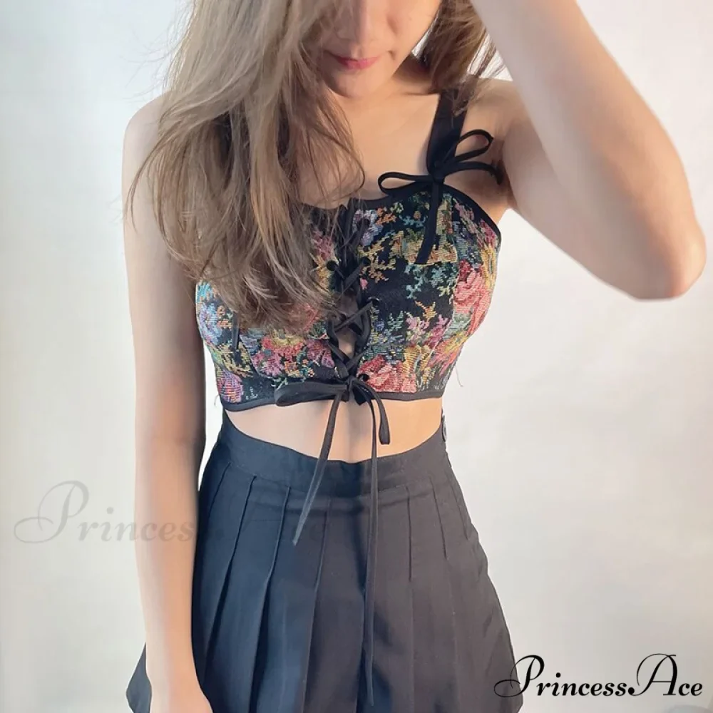 Blouse High Flowered Street Halter Vintage Top Design Women Designer for - Party Corset - Clubwear - Image 14