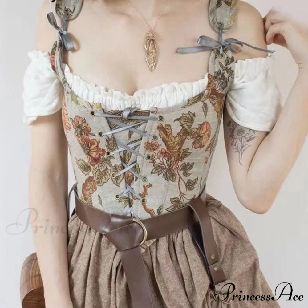 Blouse High Flowered Street Halter Vintage Top Design Women Designer for - Party Corset - Clubwear - Image 3