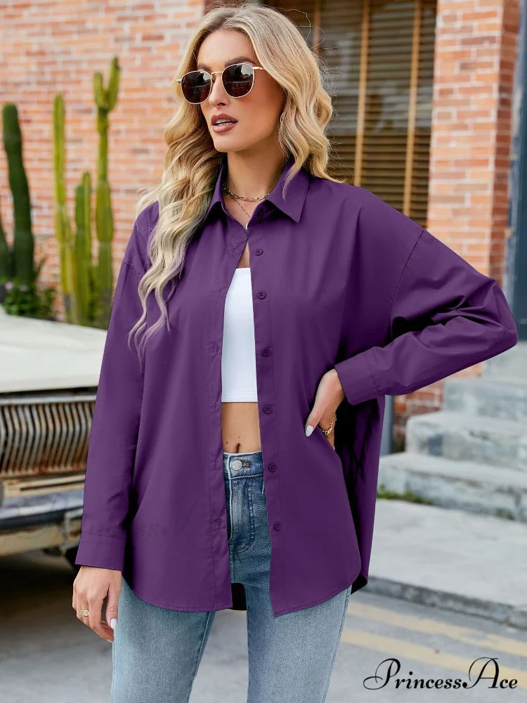 with Spring Blouse - Cotton Top Neckline Blouse Women's Colors Candy and Long 2024 Turn-down Elegant Sleeves - Image 11