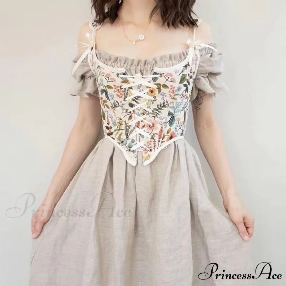 Party Club Designer Camis High Corset Halter Shirts Design Sexy Vintage Flowered Street Bandage Spring Top - Image 2