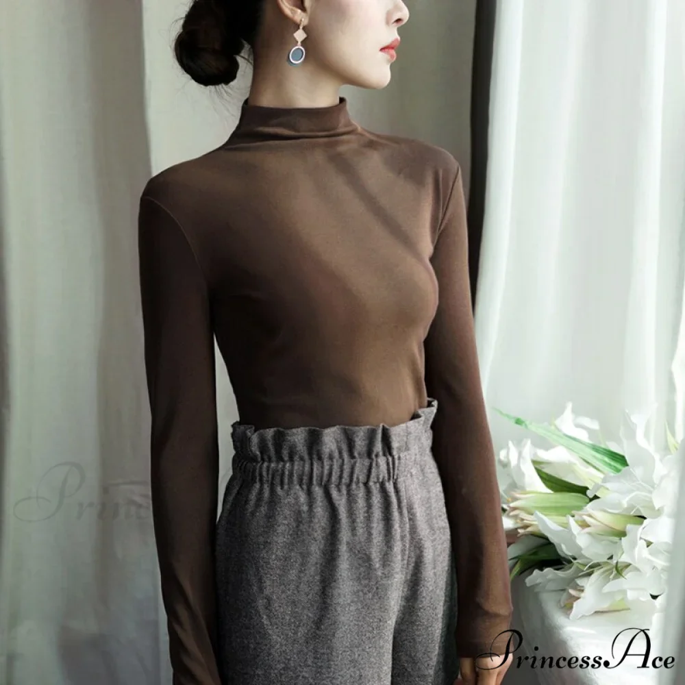 Long Harajuku Arm Turtleneck Women Spring Black T-Shirt Bottoming Autumn Shirts Tee 90s Korean Slim White Solid Tops - Image 11
