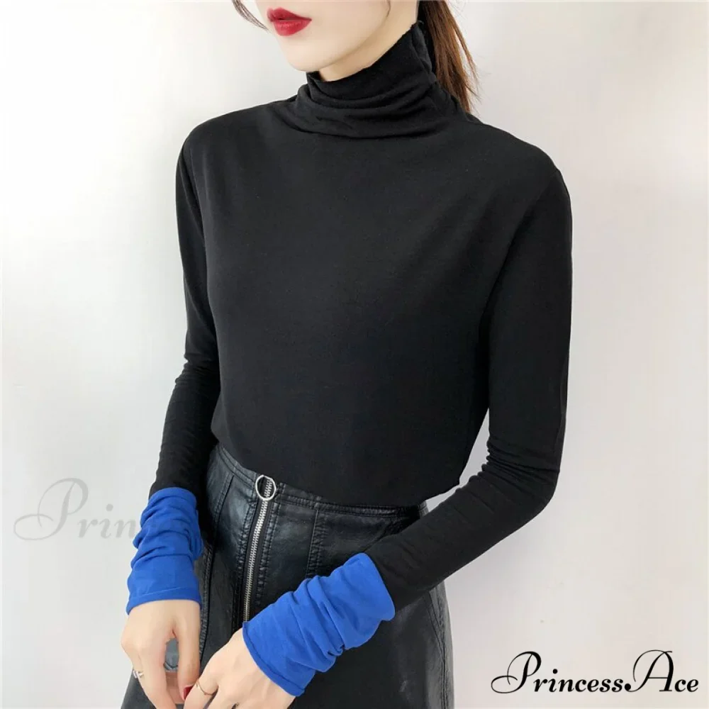 Long Harajuku Arm Turtleneck Women Spring Black T-Shirt Bottoming Autumn Shirts Tee 90s Korean Slim White Solid Tops - Image 13