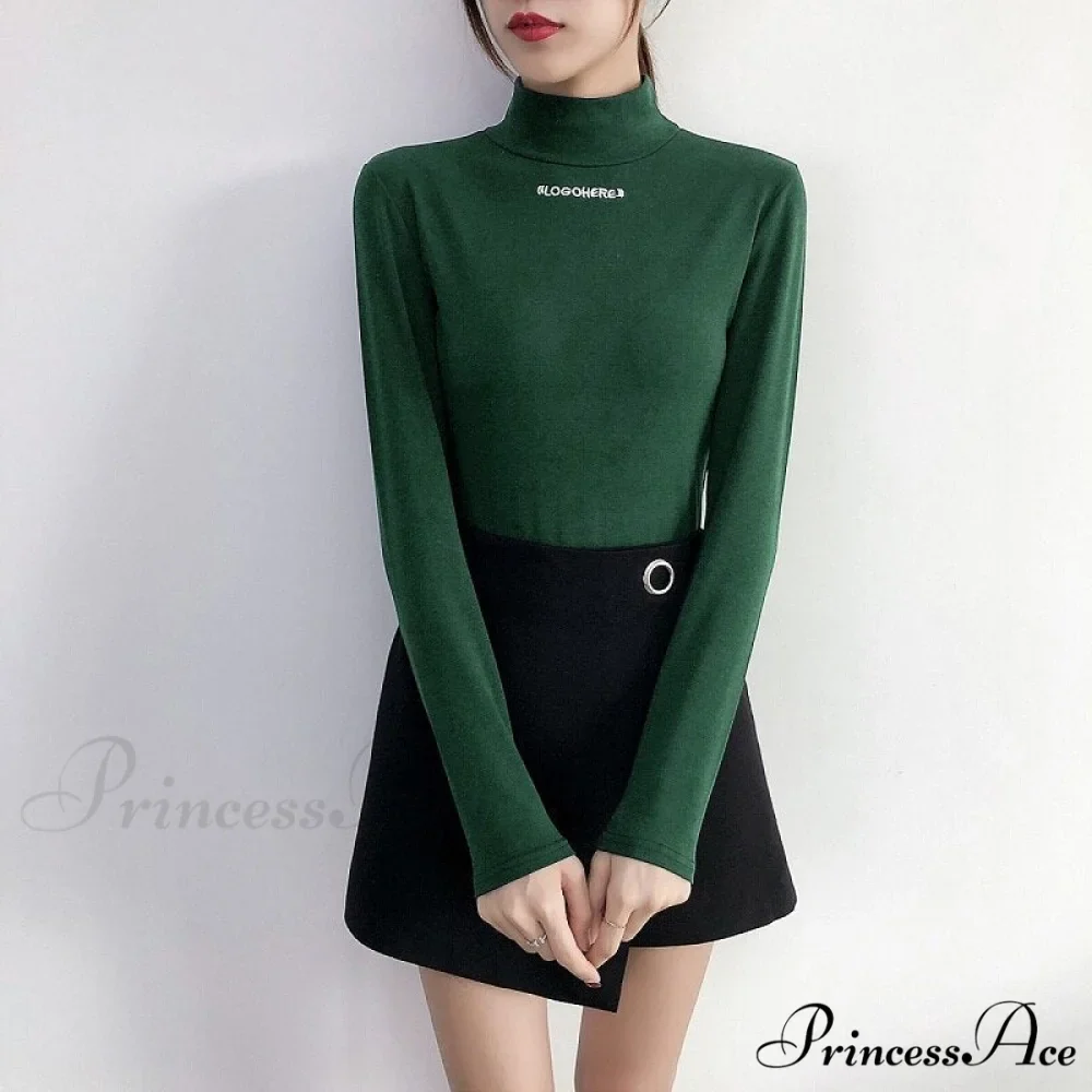 Long Harajuku Arm Turtleneck Women Spring Black T-Shirt Bottoming Autumn Shirts Tee 90s Korean Slim White Solid Tops - Image 20