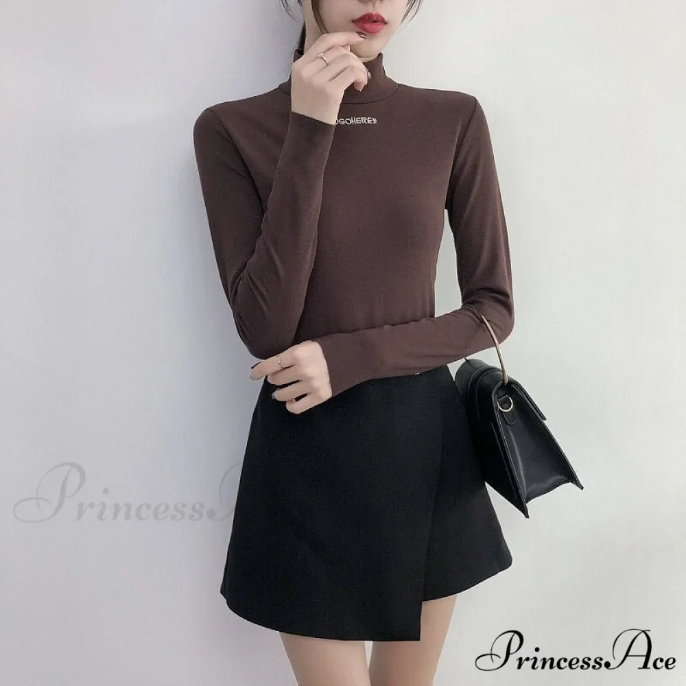 Long Harajuku Arm Turtleneck Women Spring Black T-Shirt Bottoming Autumn Shirts Tee 90s Korean Slim White Solid Tops - Image 23