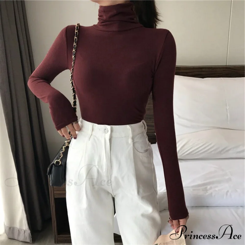 Long Harajuku Arm Turtleneck Women Spring Black T-Shirt Bottoming Autumn Shirts Tee 90s Korean Slim White Solid Tops - Image 8