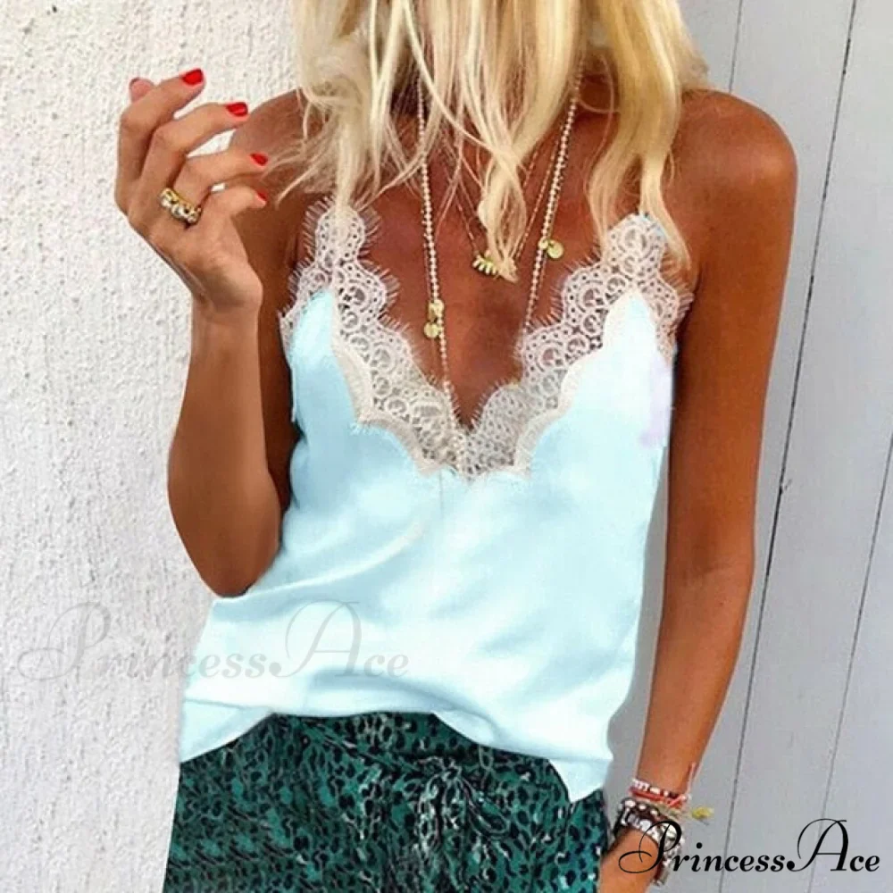 Ruffle Spaghetti Warm-Season Blouse Muyogrt Neck Strap V Backless Sleeveless Women Casual Shirts Tops - Image 18