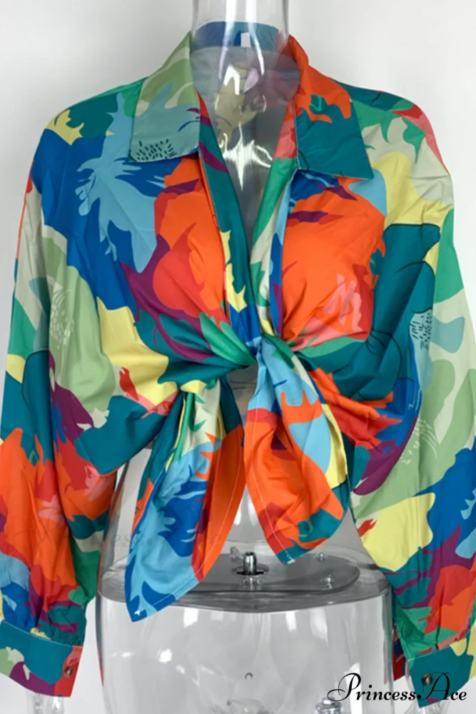 Neckline Blouses 4 in Patchwork Colors - Image 3