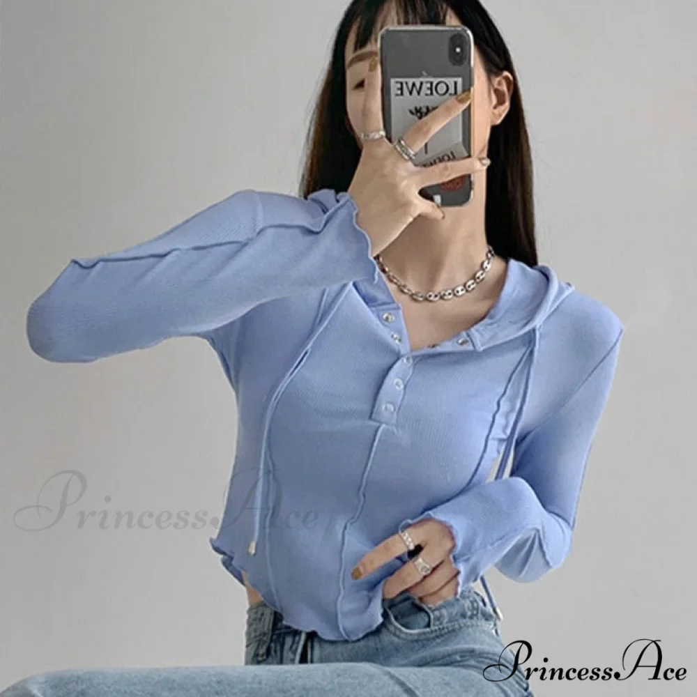 for Tees Hooded Tshirts Sweatshirt Long - Casual Tops Clothes Arm Woman Ropa Crop Y2k - Fashion Women Korean 2024 Mujer - Image 3