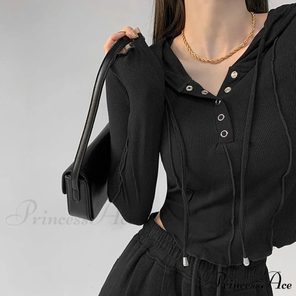 for Tees Hooded Tshirts Sweatshirt Long - Casual Tops Clothes Arm Woman Ropa Crop Y2k - Fashion Women Korean 2024 Mujer - Image 5