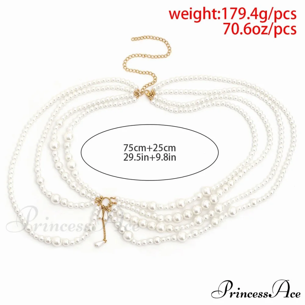 beaded Faux waist o-ring pearl chain - Image 3