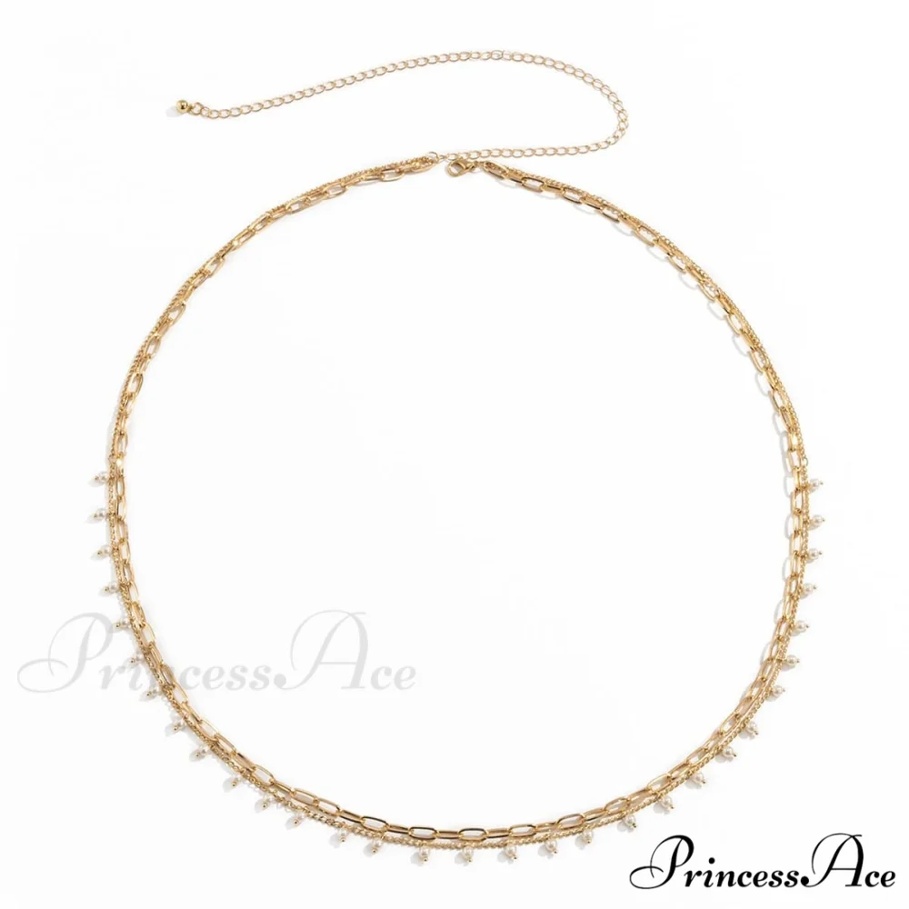Waist Layered Pearl Faux Chain - Image 3