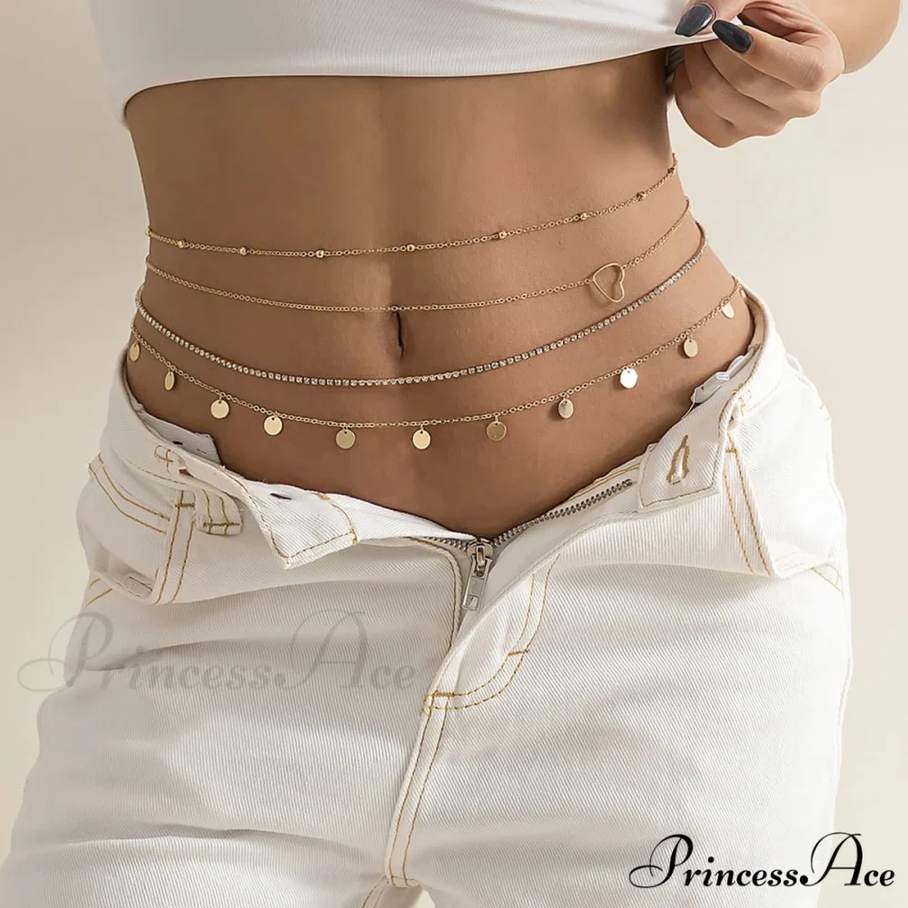 Set Heart Waist Chain of - Rhinestone 4 - Image 2