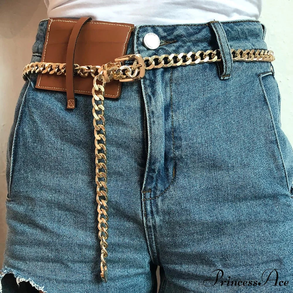 Solid Chain Waist with Buckle